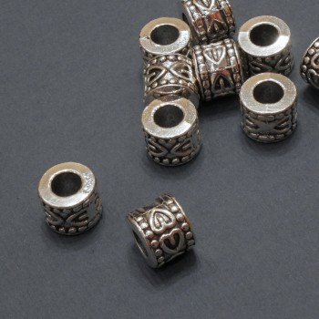 Pandora bead findings, diameter 9x7, 5 mm, hole diameter 4.6 mm, packaging 20 g, 10 pcs (±)