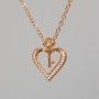 Chain 'Heart' Xuping with a heart-shaped pendant adorned with white crystals, diameter 15×17, 5 mm ±, length 41–46 cm ±, thickness 1 mm ±