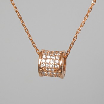 Xuping Chain with a White Crystal Pendant, diameter 7×8 mm, length 41–44 cm, thickness 1 mm