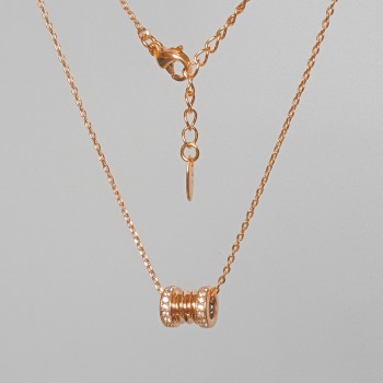 Ланцюжок Xuping з підвіскою з білими стразами, діаметр 9х7мм+-, довжина 40-45см+-, товщина 1мм+