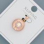 Xuping Pendant with pink-yellow crystal and white crystals, diameter 14 mm, length 20 mm, 18K gold plating