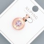 Pendant Xuping with a lilac crystal and white rhinestones, diameter 14 mm, length 20 mm, 18K gold plating