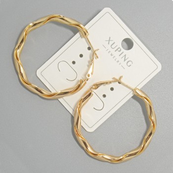 Xuping hoop earrings, thickness 3.5 mm, diameter 39×41 mm, 18K gold-plated