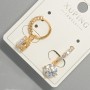 Xuping Earrings with White Rhinestones and a Crystal, 7 mm Diameter, 18K Gold Plating