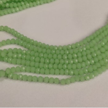 Beads of Czech Crystal salad-green matte 'rondelle', diameter 6x4.5 mm, length 41 cm
