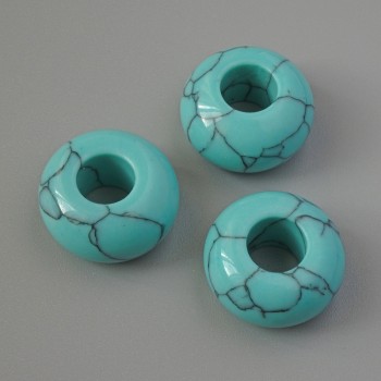 Pandora Turquoise Bead, 14x7 mm, hole diameter 5.5 mm+