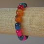 Agate Assorted Bracelet with natural stone bars, 9x12 mm, length 18 cm ± (stretch)
