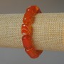 Orange agate bracelet, natural stone bar, 11x15 mm, length 18 cm (stretch)