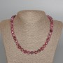 Rubellite Tourmaline Necklace with natural stone, faceted cube beads, diameter 8.5 mm, length 50 cm