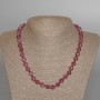 Rubellite Tourmaline Necklace, natural stone, faceted beads, 8 mm diameter, 48 cm length