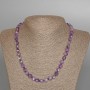 Faceted Amethyst Necklace, Natural Stone, Cube-Cut Beads, 7 mm Diameter ±, Length 49 cm ±