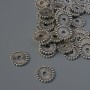 Bead insert findings, diameter 11×1.5 mm, hole diameter 2.4 mm, silver-colored metal, packaging 43 pcs, 20 g