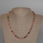 Rhodonite natural stone necklace with smooth beads, 7 mm diameter, 49 cm length