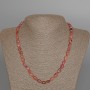 Rhodonite Necklace, Natural Stone, Faceted Beads, 7×9 mm diameter, approx. 49 cm length