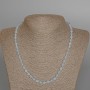 Aquamarine Necklace, natural stone, faceted bead, 6mm diameter, 49 cm long