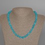 Aquamarine necklace with natural stone, faceted bead, diameter 8mm+-, length 47cm+-
