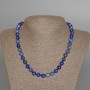 Lapis Lazuli Necklace, natural stone smooth bead, diameter 8mm±, length 47cm±