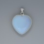 Moonstone Heart Pendant, diameter 26×26 mm, length 36 mm, in a silver setting