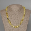 Yellow Turquoise Necklace with Smooth Beads, 10mm Diameter, 50 cm Length