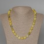 Yellow Turquoise Necklace with Smooth Beads, 10mm Diameter, 50 cm Length