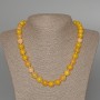 Citrine Necklace, smooth beads, 10.5 mm diameter, length 49 cm ±