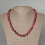 Tourmaline Rubellite Necklace, natural stone, smooth beads, 10 mm diameter, length 48 cm +/-