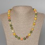 Assortment Necklace of Natural Stone, Faceted Bead, 10mm Diameter, 50cm Length