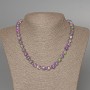 Necklace 'Variscite' (artificial acrylic) purple, white, and green colors, smooth bead, diameter 8.5 mm, length 47 cm
