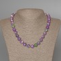 Necklace 'Variscite' (acrylic imitation) in purple, white, and green colors, smooth beads, diameter 10.5 mm, length 47 cm