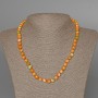 Necklace 'Variscite' (artificial acrylic) in green, orange, and white colors, smooth beads, 7 mm diameter, length 47 cm