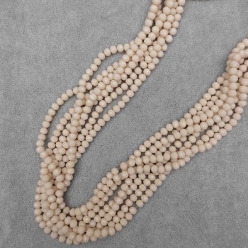 Beige Czech Crystal Faceted Rondelle Beads, 6x5mm, 41mm length on a thread