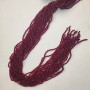 Beads Czech Crystal dark red transparent faceted rondelle, diameter 3x2.5 mm ±, length 38 mm ± on thread
