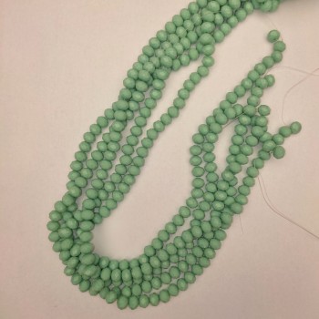 Mint Green Czech Crystal Faceted Rondelle Beads, 8x6 mm, 41 mm length ± on a beading thread
