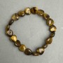 Bracelet 'Heart' with Tiger's Eye natural stone, 10x10x5 mm diameter, length 18 cm, (stretch)