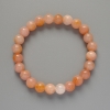 Toned Pink Quartz Bracelet with Smooth Beads, 8 mm Diameter, Length 18 cm ± (Stretch)