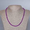 Necklace with synthetic amethyst faceted rondelles, diameter 4.5×2.5 mm, length 48 cm