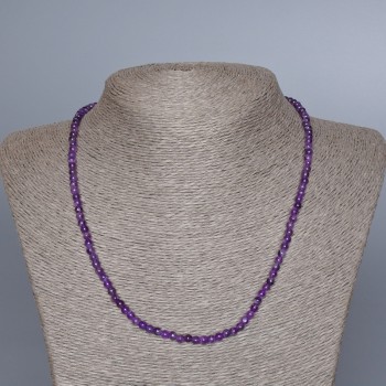 Amethyst Necklace with Natural Amethyst Beads, 4 mm