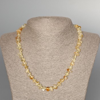 Citrine Necklace, natural stone, faceted, diameter 8x5 mm, length 49 cm