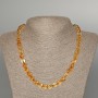 Citrine Necklace with natural stone, smooth beads, 8 mm diameter, 49 cm length