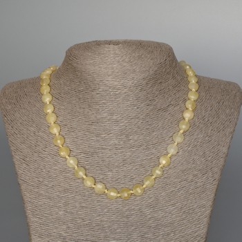Citrine Necklace with natural stone, faceted coin beads, diameter 8.5×5.5 mm +/-, length 47 cm
