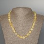 Citrine necklace, natural gemstone, coin-shaped faceted beads, diameter 10x6 mm, 5 mm +/-, length 48 cm