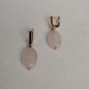 Pink Quartz Earrings, oval, 13×18 mm, English clasp, length 36 mm