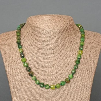 Necklace 'Assortment' with natural stones, faceted cube beads, diameter 7.5 mm, length 48 cm