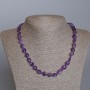 Amethyst Necklace, natural stone, faceted, diameter 9x10 mm +-, length 47 cm+-