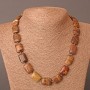 Picasso Jasper Necklace - natural stone, rectangle shape, 13×18 mm, length 48 cm