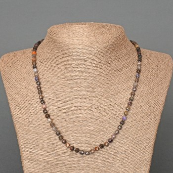 Sapphire Necklace with natural stone faceted cube beads, 4 mm diameter ±, 51 cm length ±