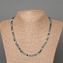 Apatite Necklace with Natural Stone, Faceted Cube Beads, 4 mm Diameter ±, 48 cm Length ±