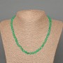 Chrysoprase Necklace, natural stone, faceted cube, diameter about 5 mm, length 48 cm