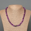 Necklace with Natural Amethyst, Faceted Cube Beads, 7 mm Diameter ±, 50 cm long