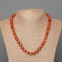 Red Jasper Necklace, natural stone, faceted cube beads, 9 mm diameter, 48 cm length